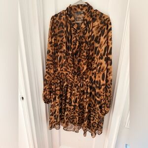 Leopard Print Long Sleeve Dress